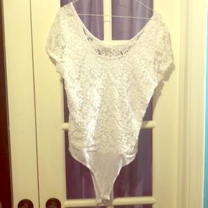 Body Central Tops - Body Central White Lace XL Top Onesie Body Central Tops - Body Central White Lace XL Top Onesie
